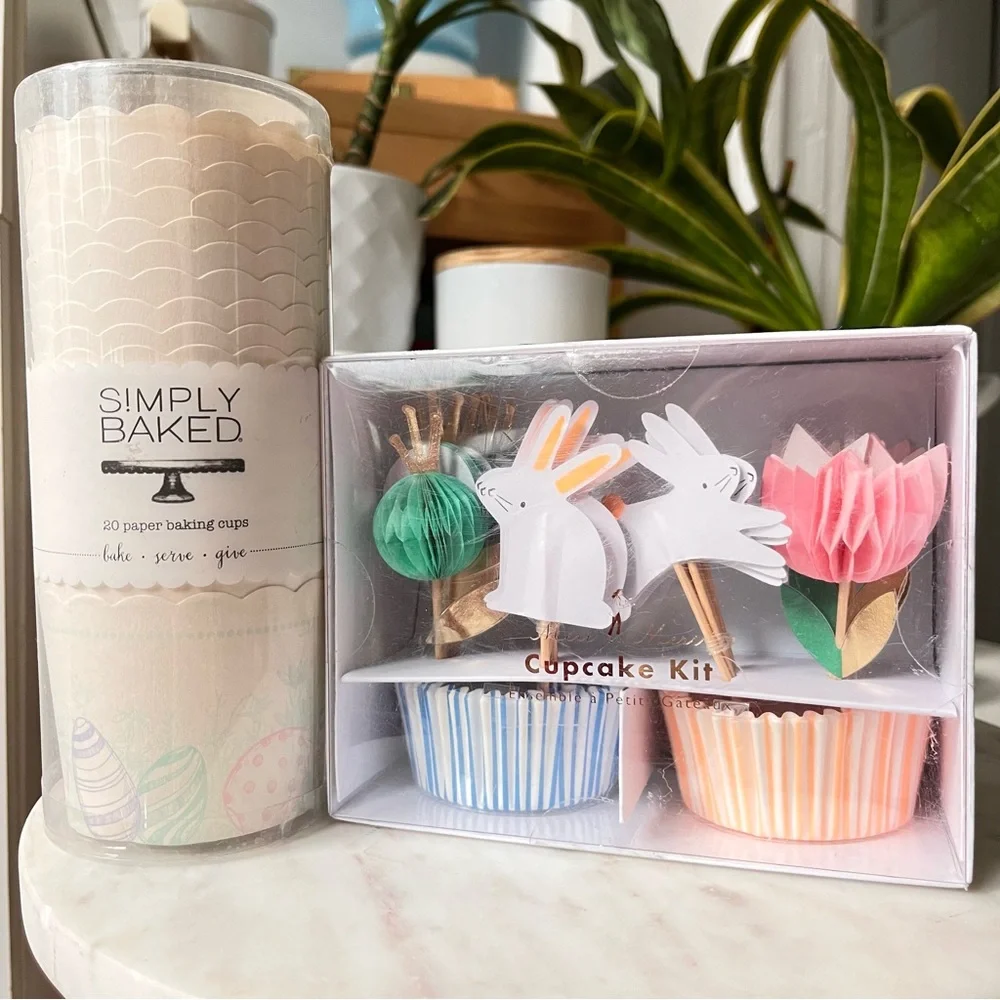 Meri Meri & Simply Baked Easter Cupcake Kit with Baking Cups Made in England NIB
